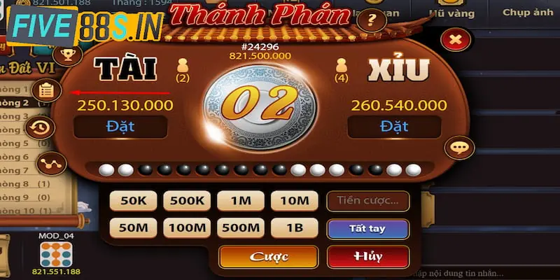 Five88-tai-xiu-hinh-thuc-cuoc